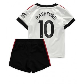 Manchester United Marcus Rashford #10 kläder Barn 2022-23 Bortatröja Kortärmad (+ korta byxor)